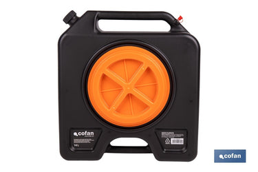 Cofan – Recogedor de Aceite Usado 14 L | HDPE Alta Resistencia | Tapa con Filtro | Bidón Antiderrames